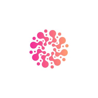 Daire vektör logosu. Yeni modern soyut güneş şekli. Yuvarlak logo.