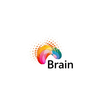 Beyin Logosu siluet tasarım vektör şablonu. Fikir kavramını düşün. Beyin fırtınası gücü logoti ikonu olduğunu düşünüyor. Soyut, olağandışı, yaratıcı dijital beyin fırtınası fikri sembolü..