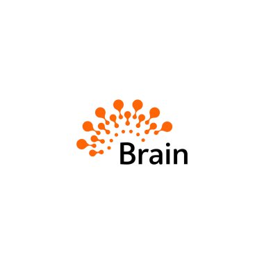 Beyin Logosu siluet tasarım vektör şablonu. Fikir kavramını düşün. Beyin fırtınası gücü logoti ikonu olduğunu düşünüyor. Soyut, olağandışı, yaratıcı dijital beyin fırtınası fikri sembolü..