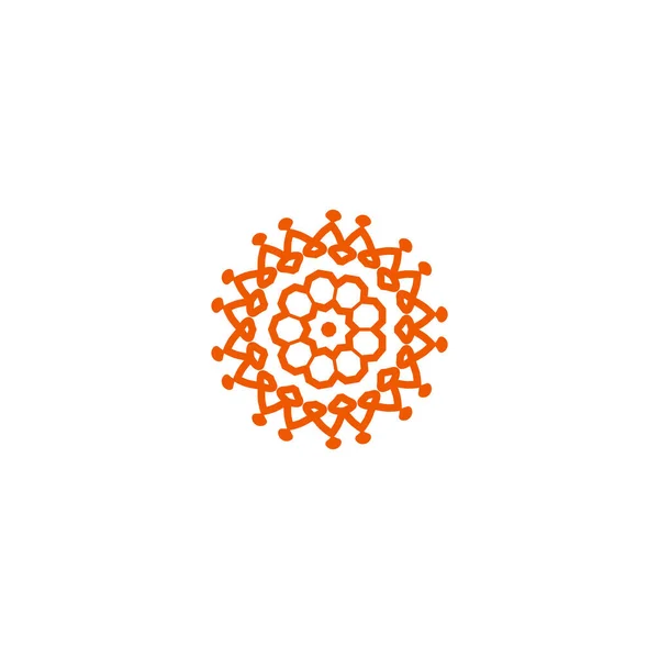 Bloemenvector lineair logo. Oranje lijn art sun icoon. Outline tuin abstract symbool. — Stockvector