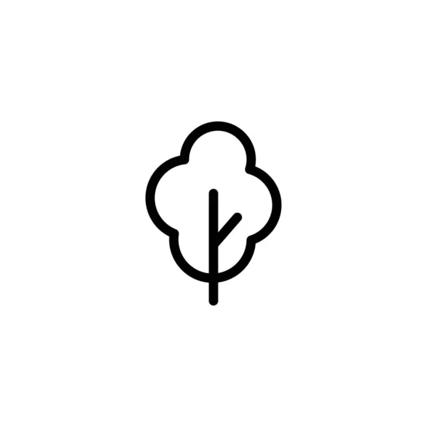 Vereinzelte Schwarz-Weiß-Abbildungen von Bäumen. Lineart-Stil Vektor Wald-Symbol und Logo-Set. Sammlung von Park- und Gartenschildern. — Stockvektor