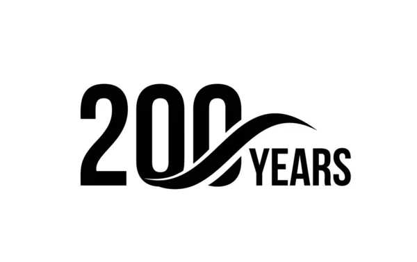 Διάνυσμα απομονωμένο πρότυπο λογότυπο ημερομηνία επετείου για την επιχείρηση στοιχείο σχεδιασμού εικονίδιο γενεθλίων. Διακόσια αφηρημένα σημάδια. Ευτυχισμένο ιωβηλαίο, 200 χρόνια. 200ο έτος. — Διανυσματικό Αρχείο