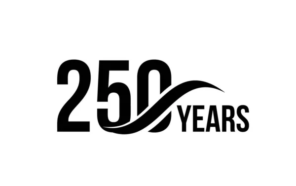 Vektor elszigetelt évforduló dátum logó sablon üzleti cég születésnapi ikon design elem. Kétszázötven absztrakt jel. Boldog jubileumot, 250 év. 250. év. — Stock Vector