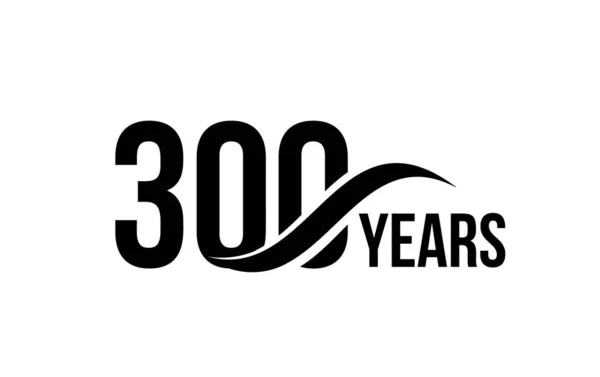 Modelo isolado do logotipo da data de aniversário do vetor para o elemento de design do ícone de aniversário da empresa de negócios. Trezentos signos abstractos. Feliz jubileu, 300 anos. 300.o ano . — Vetor de Stock