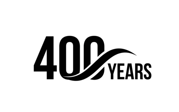 Modèle de logo de date d'anniversaire isolé vectoriel pour l'élément de conception d'icône d'anniversaire d'entreprise. Quatre cents signes abstraits. Joyeux jubilé, 400 ans. 400e année . — Image vectorielle