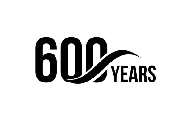 Modèle de logo de date d'anniversaire isolé vectoriel pour l'élément de conception d'icône d'anniversaire d'entreprise. Six cents signes abstraits. Joyeux jubilé, 600 ans. 600e année . — Image vectorielle