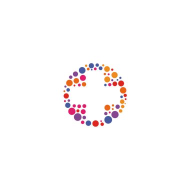 Renkli çapraz simge, alışılmadık artı işareti, soyut eczane simgesi