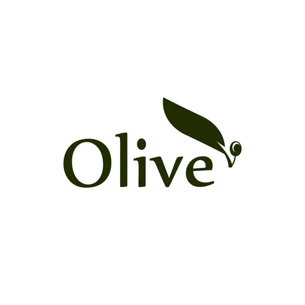 Folha de oliveira, ramo e logotipo do vetor de frutas. Sinal de azeite . —  Vetores de Stock