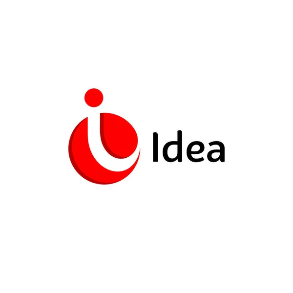 Logotipo de ideia. Carta I, abstrato criativo solução brainstorm vetor ícone vermelho . — Vetor de Stock
