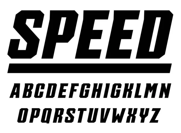 Hız ve spor harfleri ayarlandı. Kalın italik alfabe. Oyun için yazı tipi, otomotiv, yarış. Vektör tipografi tasarımı. — Stok Vektör