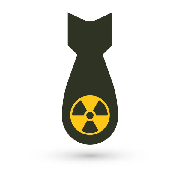 Bomba atomica, icona vettore isolata. Armi di distruzione di massa, silhouette nera e semplice. Simbolo astratto della guerra globale . — Vettoriale Stock