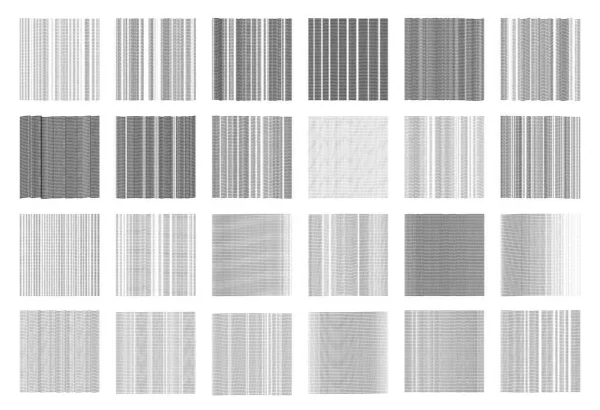 Набор штриховых текстур. Коллекция образцов сбоев. Ручные повторяющиеся линии. Коллекция векторных шаблонов. Шаблоны фона . — стоковый вектор