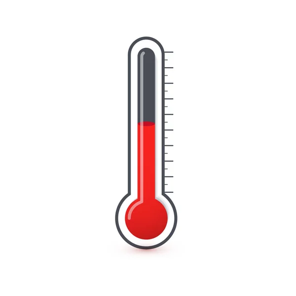 Icône du thermomètre, ampoule en verre au mercure, instrument de mesure de la température de l'air et de la température corporelle symbole vectoriel isolé sur fond blanc . — Image vectorielle