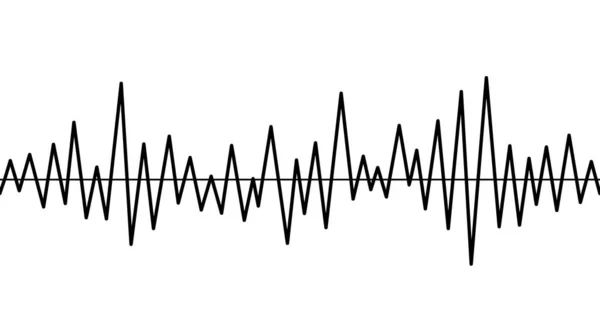 Frecuencia cardíaca, icono del cardiograma. Forma de onda de pulso. Problemas de ritmos cardíacos, arritmia. Ilustración médica. Signo aislado de vector sanitario en blanco y negro. Símbolo de reanimación hospitalaria . — Vector de stock