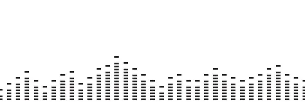 Onde numérique sonore, simple bordure noire. Une onde radio musicale. Graphisme vocal numérique, illustration vectorielle . — Image vectorielle