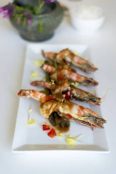 King prawn med tamarindsås — Stockfoto