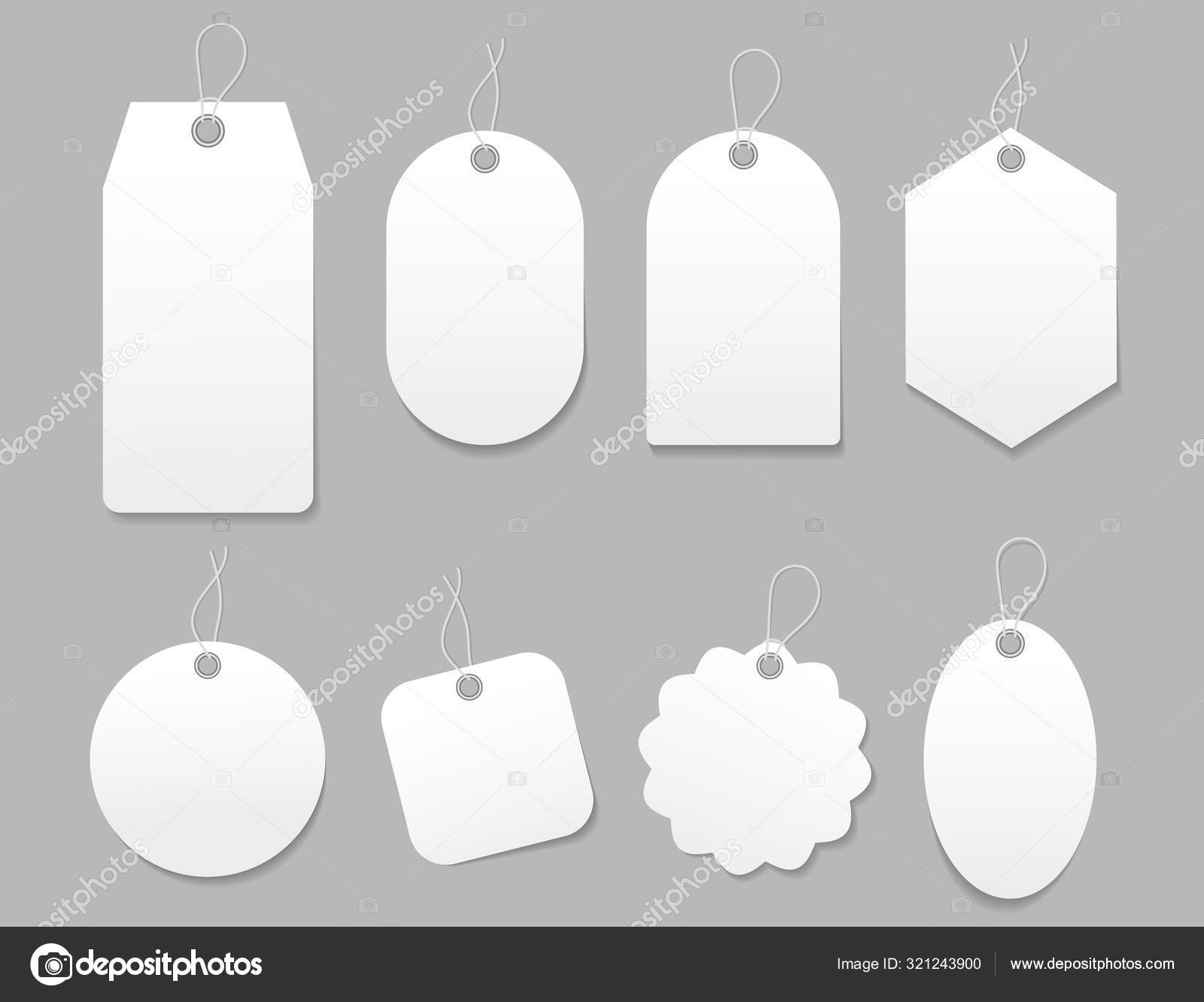 Mockup tag, paper label. Template blank tag for price shopping Inside Blank Luggage Tag Template