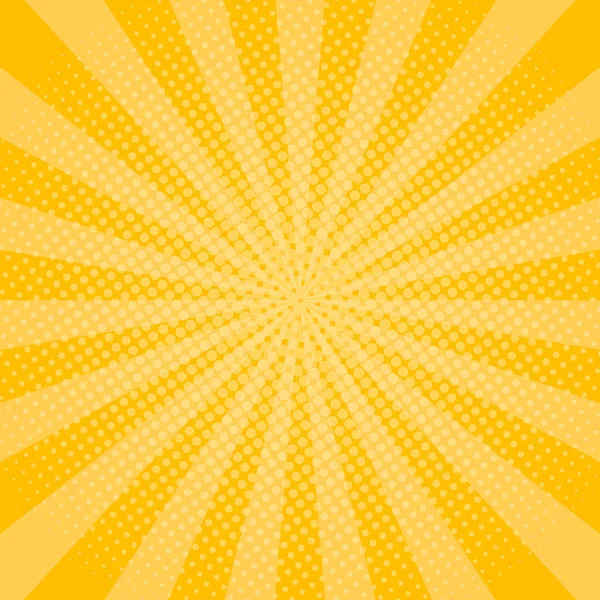 Rayons Jaunes Fond Avec Effet Demi Ton Brillant Rayon Soleil — Image vectorielle