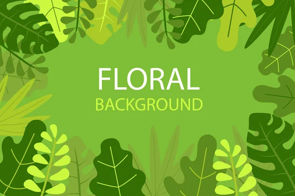 Green Nature Plant Landscape Flat Illustration Jungle Plant Leaves Exotic — Stock Vector