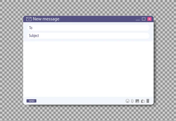 Mail Fenstervorlage Auf Der Browserseite Leere Nachrichten Layout Für Web — Stockvektor