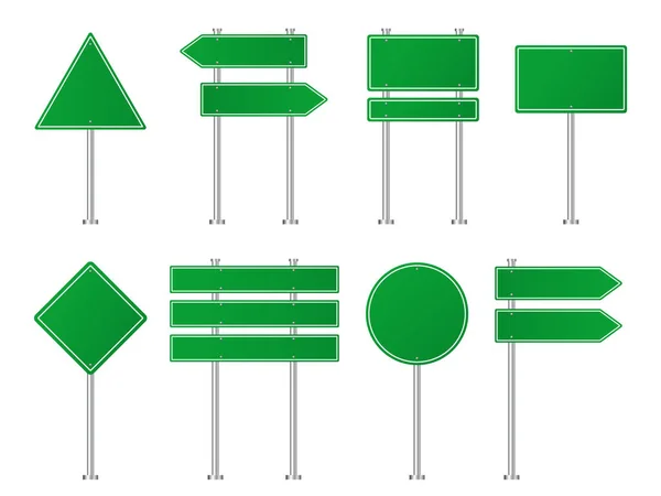 Semn Drum Verde Pentru Haghway Strada Semnalizare Goală Pentru Direcție — Vector de stoc