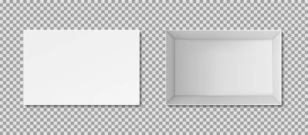Weiße Box Attrappe Mit Deckel Innenansicht Offene Quadratische Verpackung Für — Stockvektor