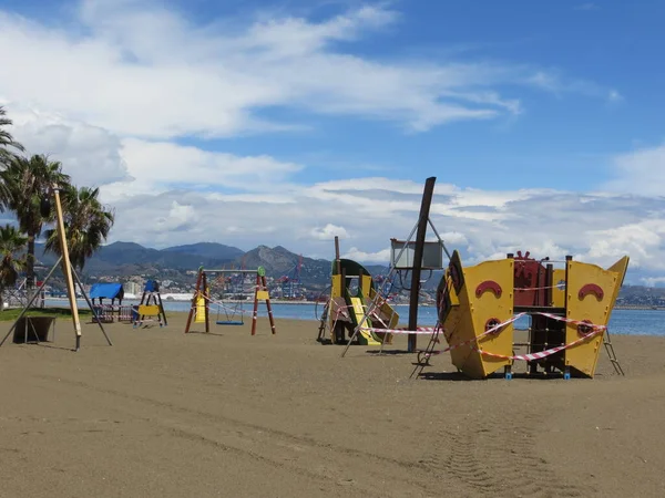 2020 Parc Pour Enfants Méditerranée Espagne Bleu Ciel Jeux Sable — Photo