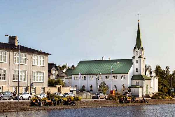 Kościół Luterański we Frikirkjuvegur w Reykjaviku Islandia — Zdjęcie stockowe