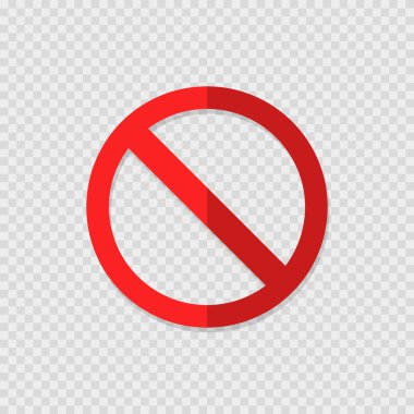 gölgeli saydam arkaplanda yasak işareti