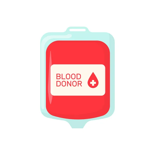 Blood donor in flat style, blood pack, vector — Stock Vector