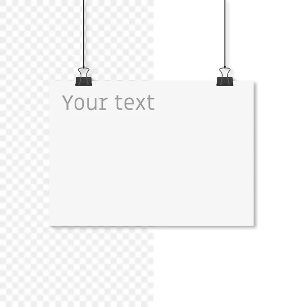 Papier A4 mit Schatten, Platz für Text, Vektor — Stockvektor