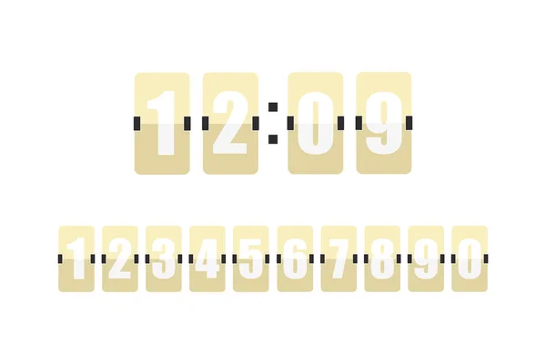 Набор, перевернутые номера табло в плоском стиле — стоковый вектор