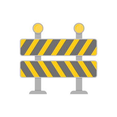 Beyaz arkaplan üzerinde düz yol engelleme