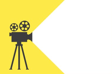 Eski retro film ve film, düz arka plan