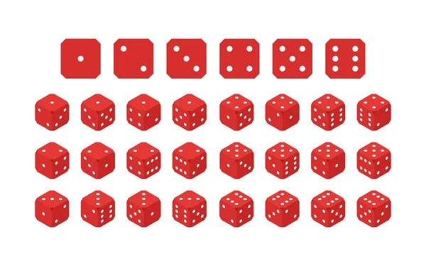 Dice set in flat isometric style, vector — Stock Vector