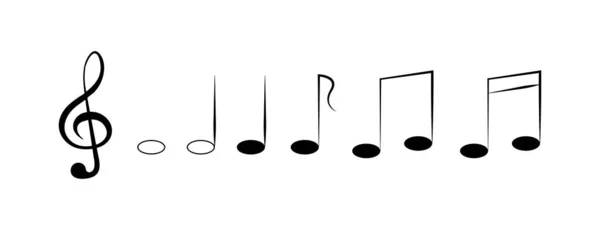 Treble clef και παρτιτούρα σε λευκό φόντο — Διανυσματικό Αρχείο