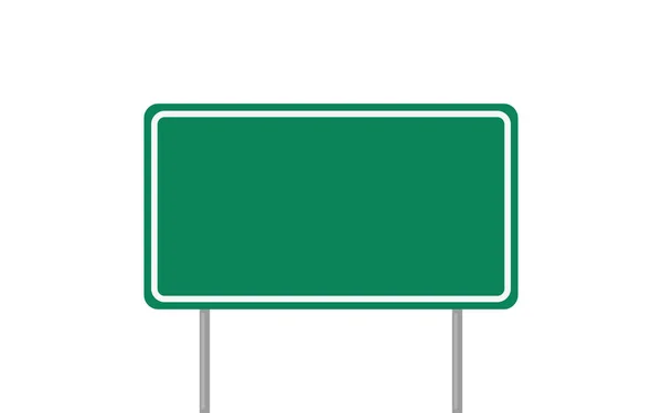 Road sign green in flat style, vector — Stock Vector