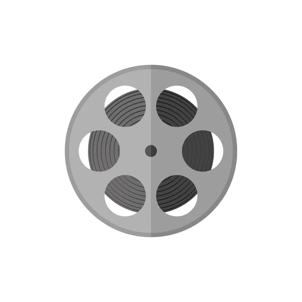 Ρετρό κύλινδρο ταινία με κινηματογράφο σε επίπεδη — Διανυσματικό Αρχείο