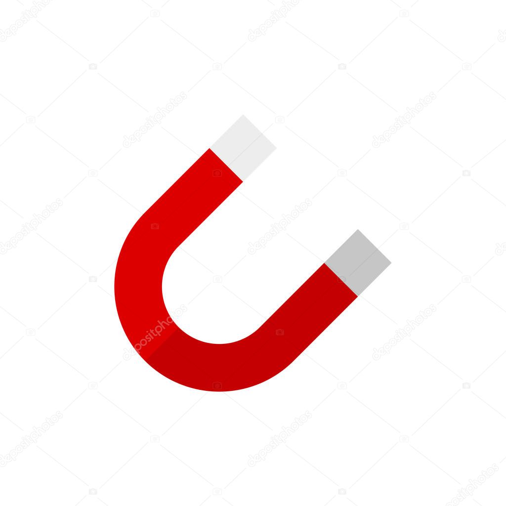 magnet symbol colored icon in flat style