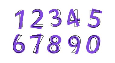 Beyaz arkaplanda 1 'den 10' a kadar olan sayıları ayır