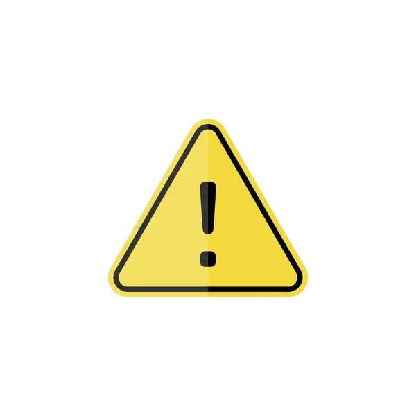 Danger triangular yellow symbol color icon, flat — Stock Vector