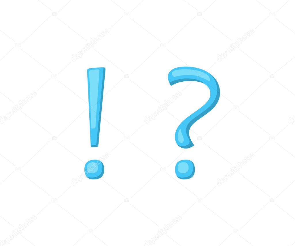 question exclamation marks in flat style isolate on white background