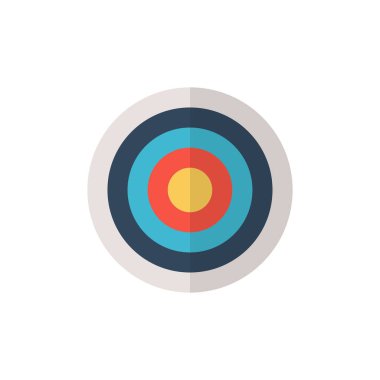 hedef beyaz arkaplan üzerinde düz biçim, vektör