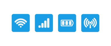 düğme iletişim simgeleri düz stil, vektör olarak ayarlandı