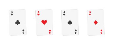 As kartlar, düz stil poker oyunu, vektör