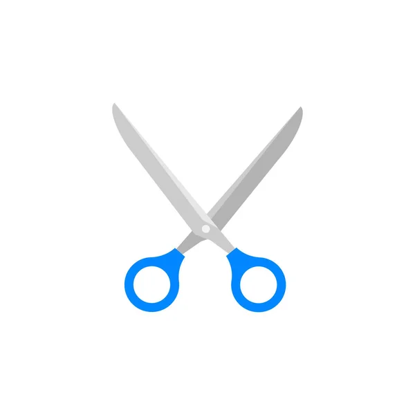 Scissors color icon in flat style on a white background — Stock Vector