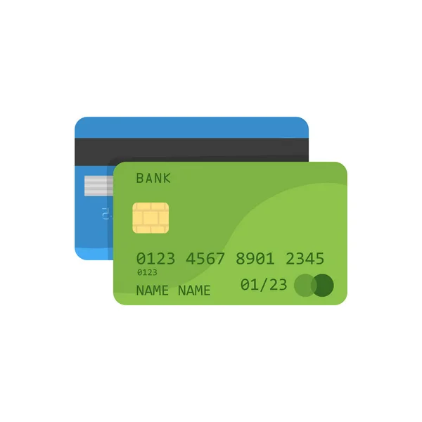 Cartões de crédito bancários em estilo plano, vetor — Vetor de Stock