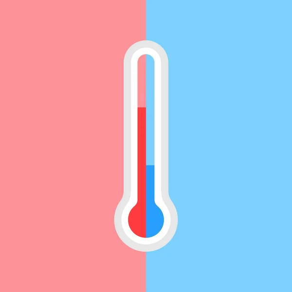 Termômetro, quente e frio em estilo plano, vetor —  Vetores de Stock