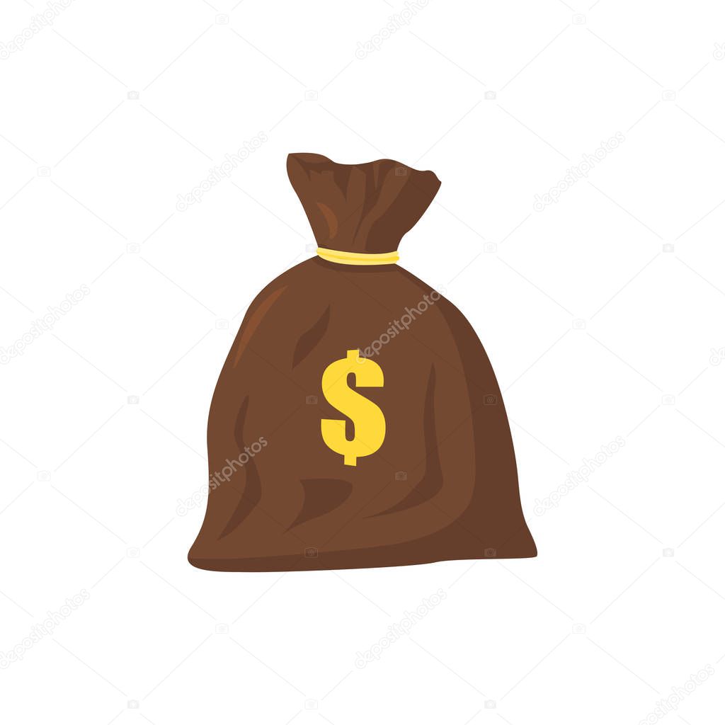 money bag color icon in flat style