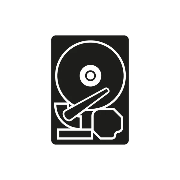 Icono del disco duro de la computadora en bacground blanco, vector — Vector de stock